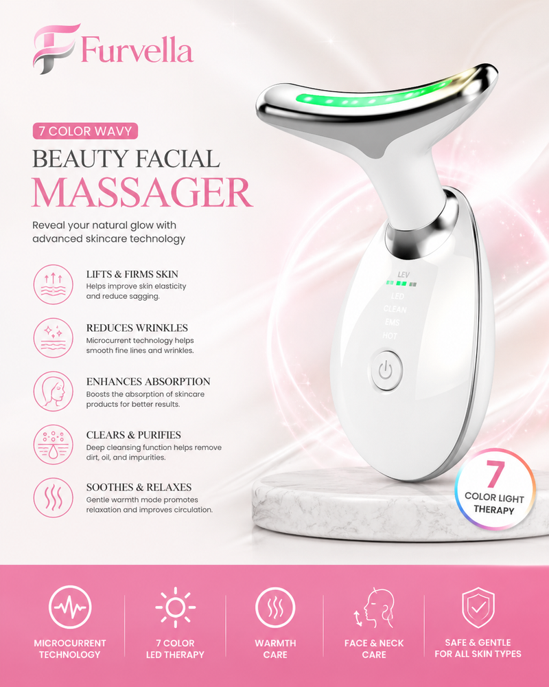 Furvella GlowLift Pro™ – 7-Color LED Facial & Neck Massager